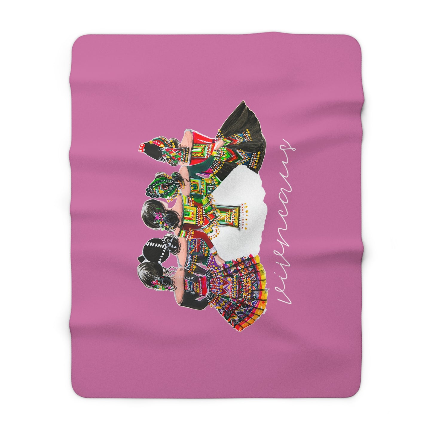 Vivncaus_01 Sherpa Fleece Blanket-Pink