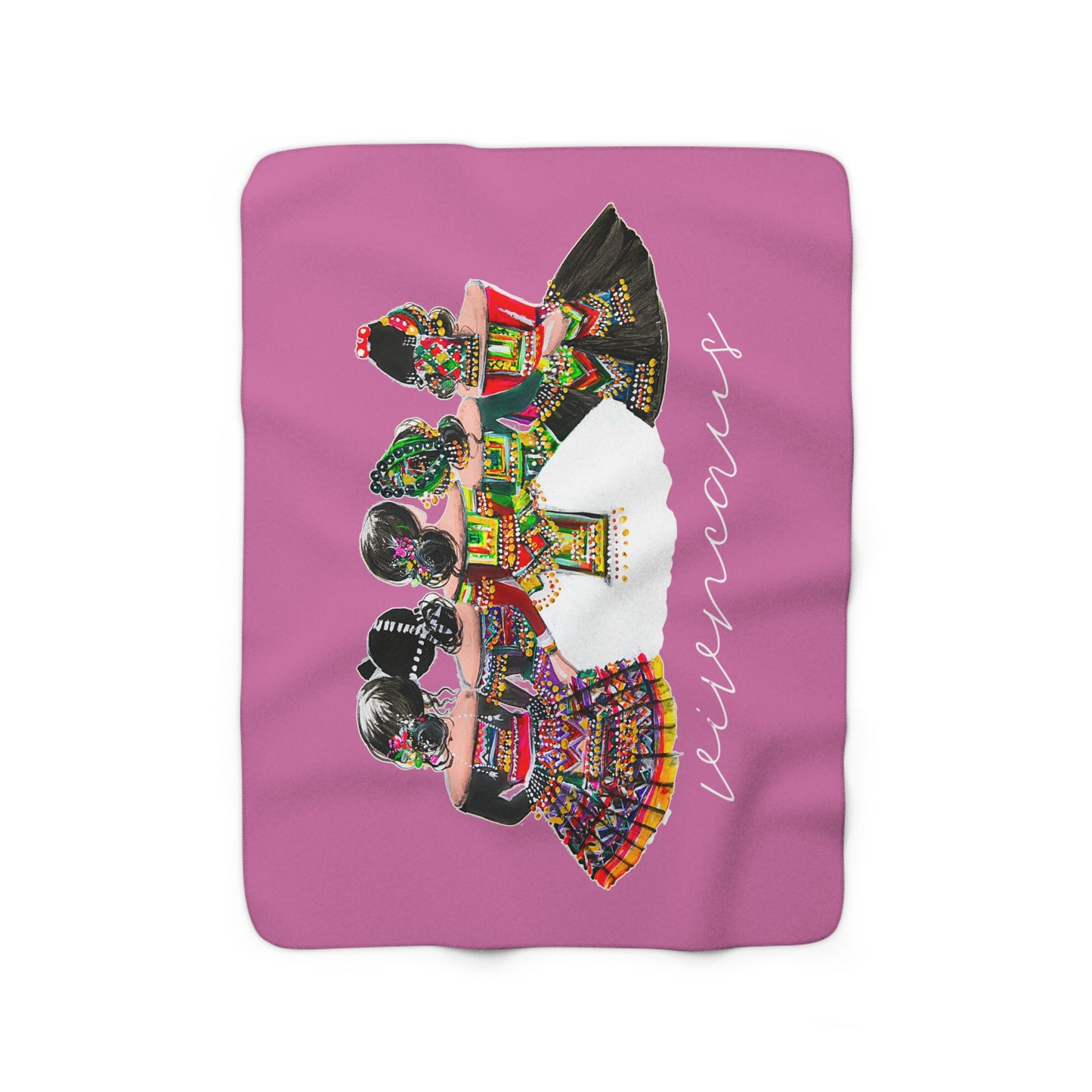 Vivncaus_01 Sherpa Fleece Blanket-Pink