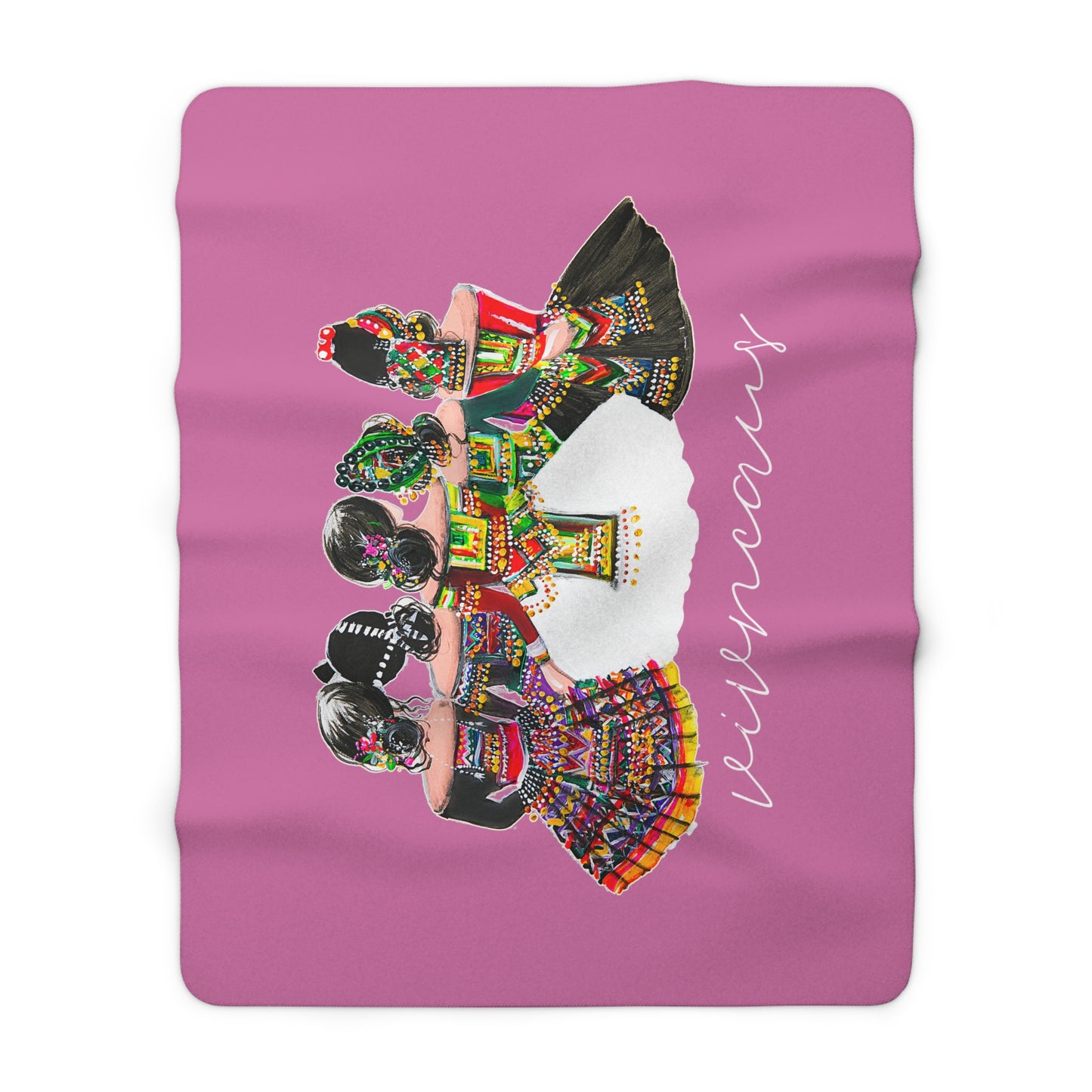 Vivncaus_01 Sherpa Fleece Blanket-Pink