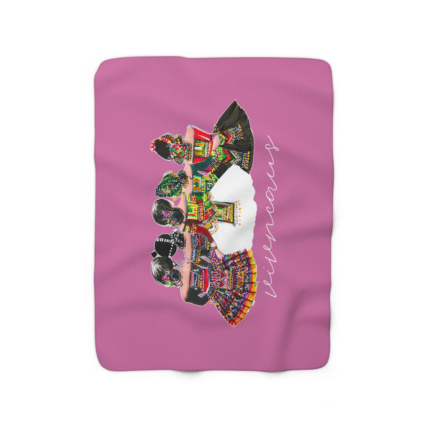 Vivncaus_01 Sherpa Fleece Blanket-Pink