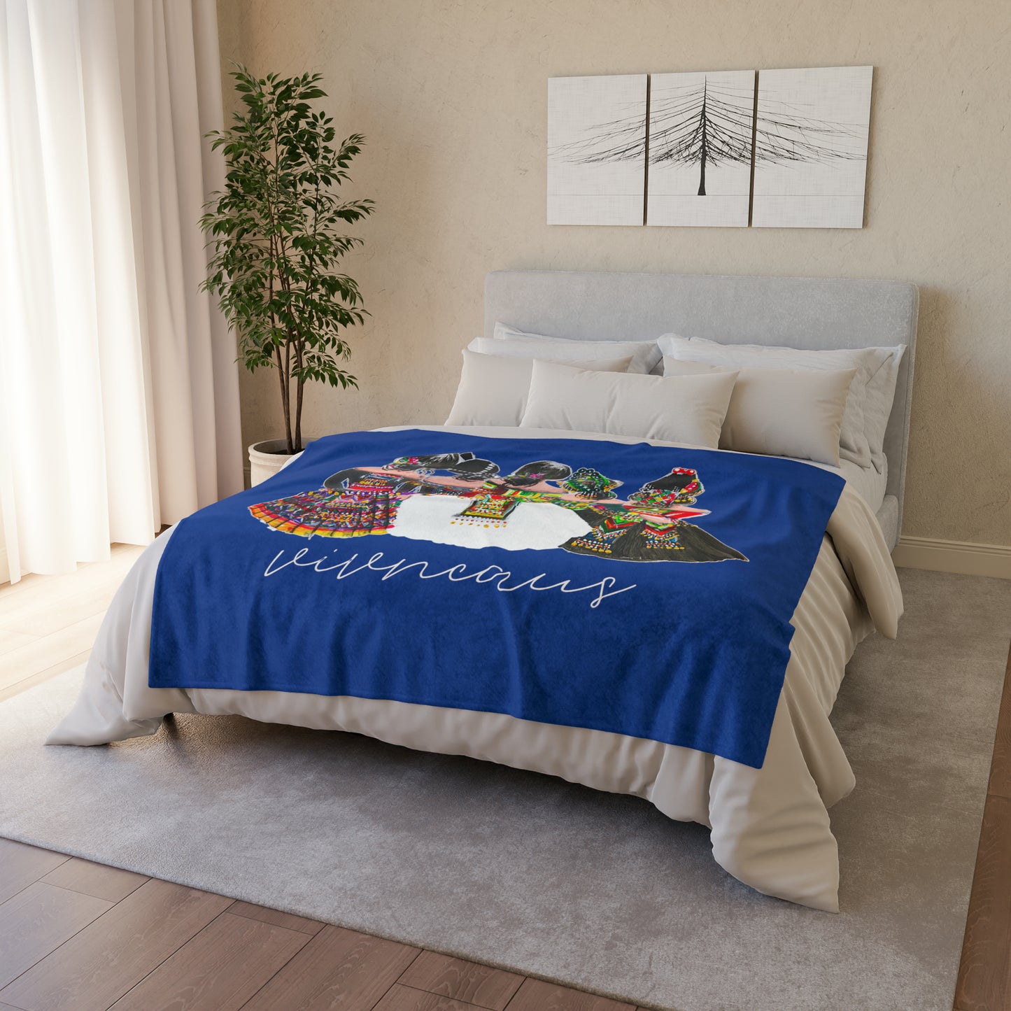 Vivncaus_01 Soft Polyester Blanket-Blue
